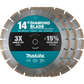 Makita B-69646 14" Diamond Blade, Segmented, General Purpose, Contractor 3/pk