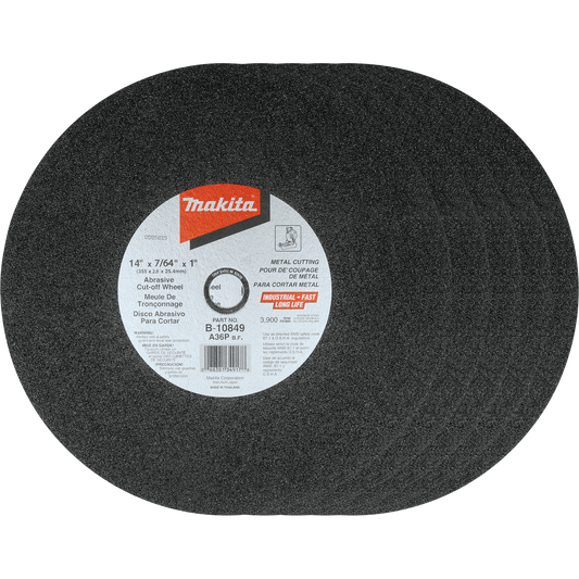 Makita B-10849-5 14" x 7/64" x 1" Abrasive Cut‑Off Wheel, 5/pk