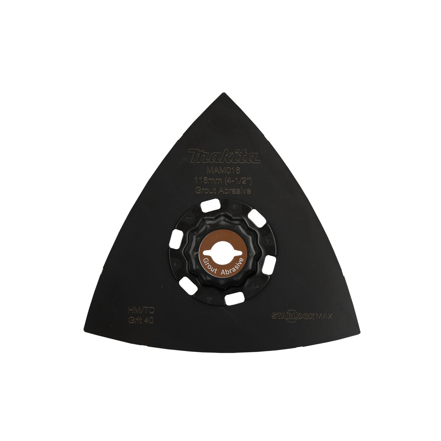 Makita E-08660 StarlockMax® Oscillating Multi‑Tool 4‑1/2" Tungsten Carbide 100 Grit Delta Triangle Sanding Pad