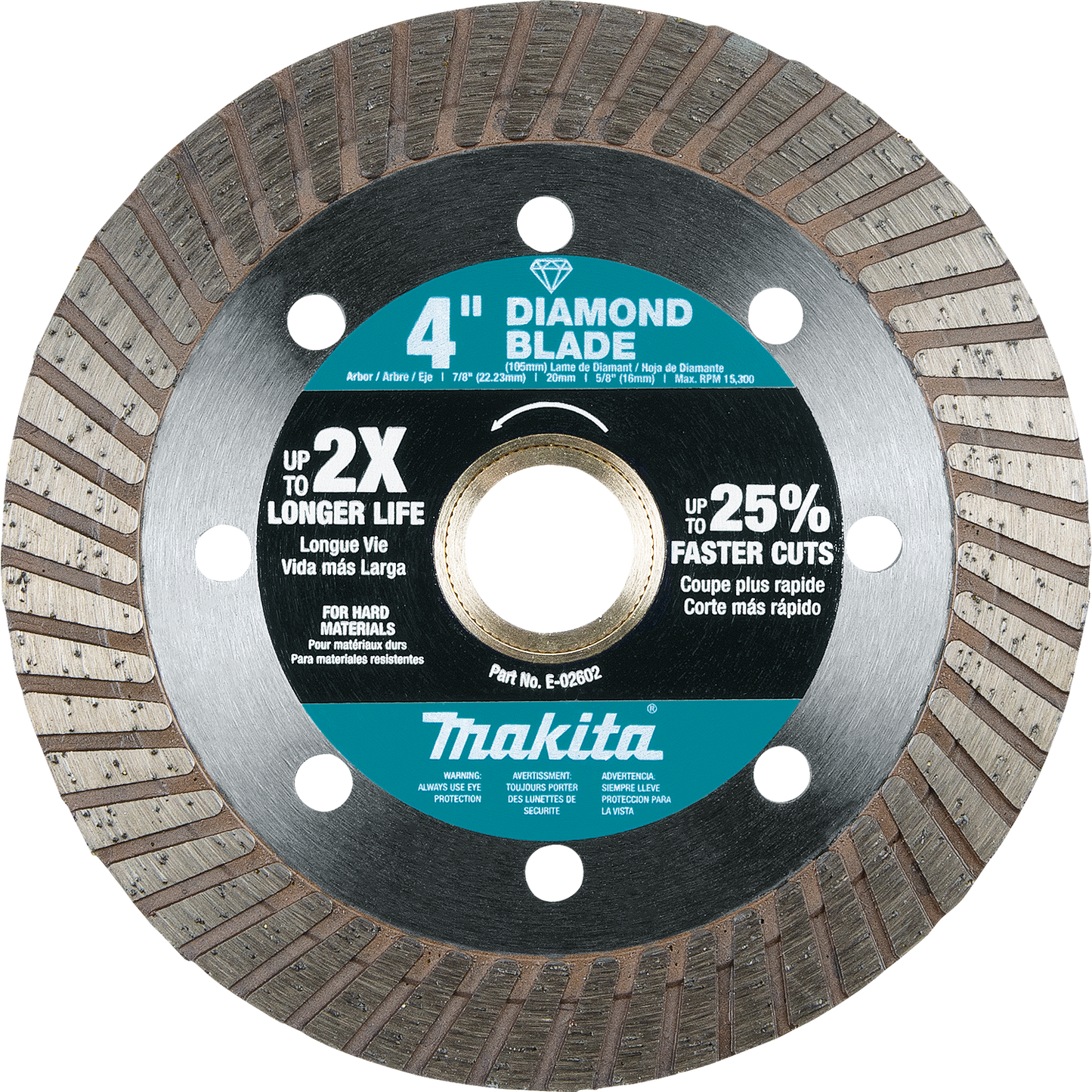 Makita E-02602 4" Diamond Blade, Turbo, Hard Material