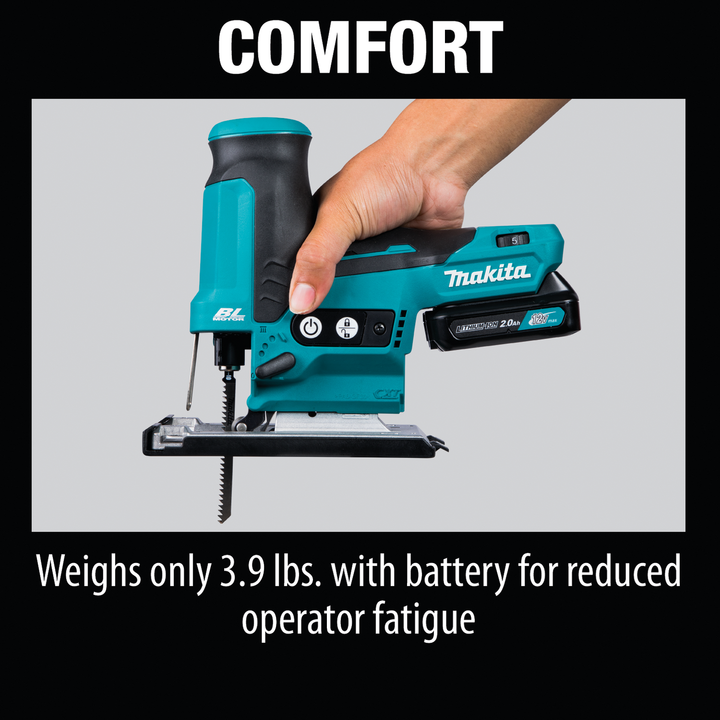 Makita VJ05R1J 12V max CXT® Lithium‑Ion Brushless Cordless Barrel Grip Jig Saw Kit (2.0Ah)