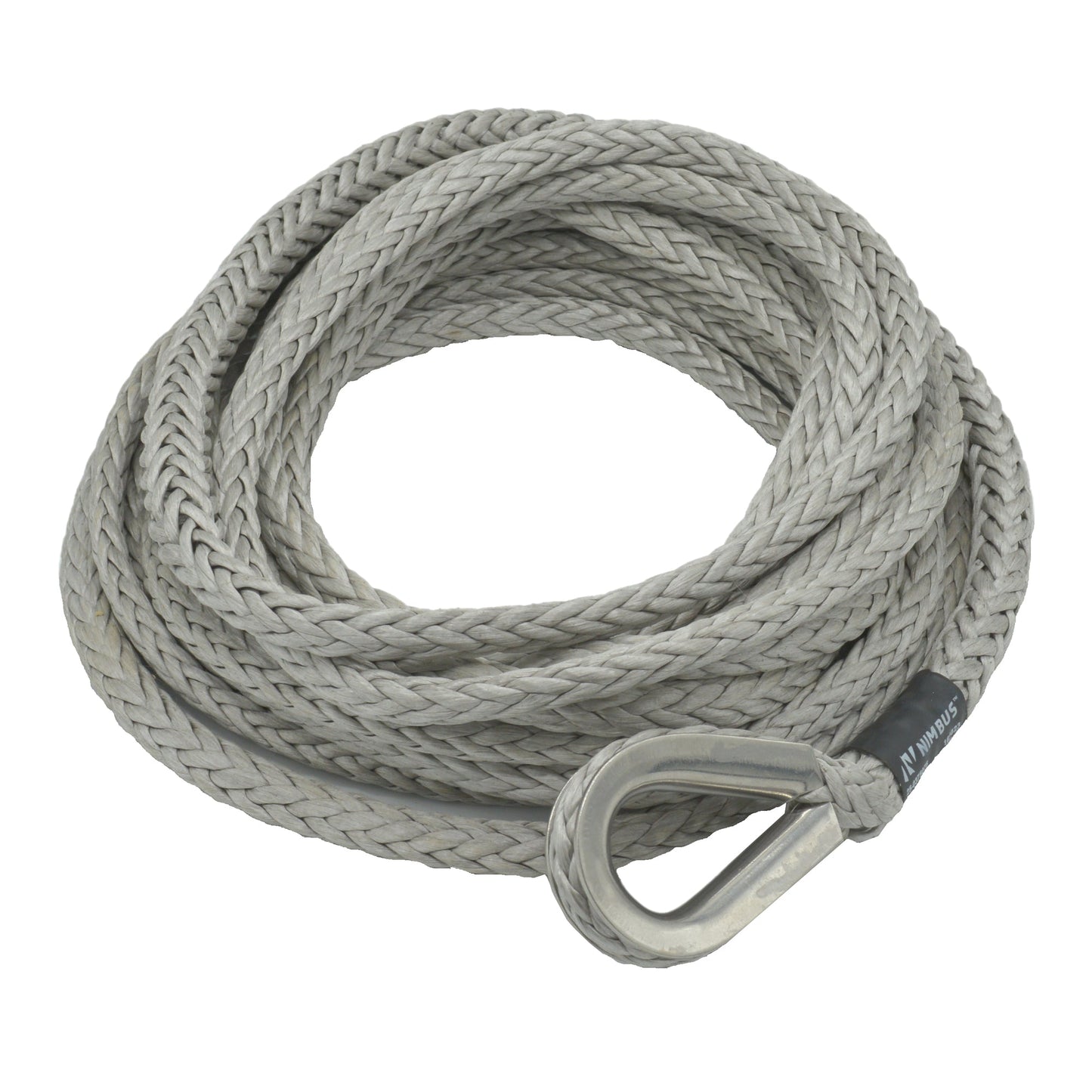 Fusion Tools 25-0375050 3/8" x 50' Nimbus Synthetic Winch Line w/ Stainless Steel Thimble, 6,600 lbs WLL