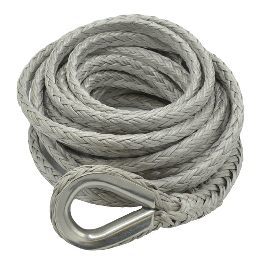 Fusion Tools 25-0500050 1/2" x 50' Nimbus Synthetic Winch Line w/ Stainless Steel Thimble, 10,700 lbs WLL