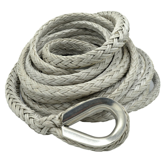 Fusion Tools 27-0500100 1/2" x 100' Nimbus Synthetic Winch Line Extension w/ Stainless Steel Thimble and Kevlar Tail, 10,700 lbs WLL