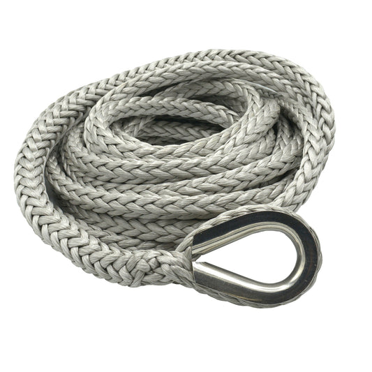 Fusion Tools 25-0625075 5/8" x 75' Nimbus Synthetic Winch Line w/ Stainless Steel Thimble, 16,933 lbs WLL