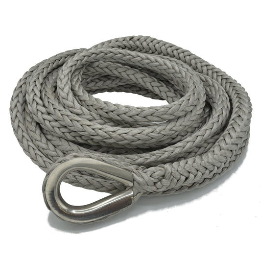 Fusion Tools 27-0625100 5/8" x 100' Nimbus Synthetic Winch Line Extension w/ Stainless Steel Thimble and Kevlar Tail, 16,933 lbs WLL