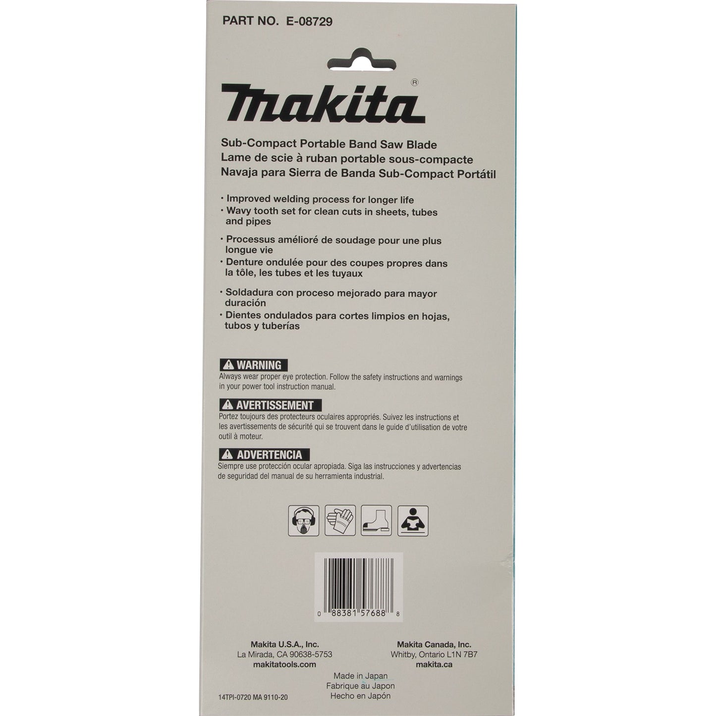 Makita E-08729 28‑3/4" 14 TPI Bi‑Metal Sub‑Compact Portable Band Saw Blade