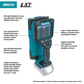 Makita DWD181ZJ 18V LXT® Lithium‑Ion Cordless Multi‑Surface Scanner, Tool Only with Interlocking Storage Case