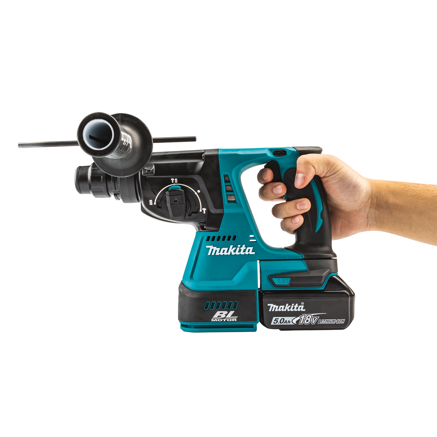 Makita XRH011TWX 18V LXT® Lithium‑Ion Brushless Cordless 1" SDS‑PLUS Rotary Hammer Kit, w/ HEPA Dust Extractor Attachment (5.0Ah)