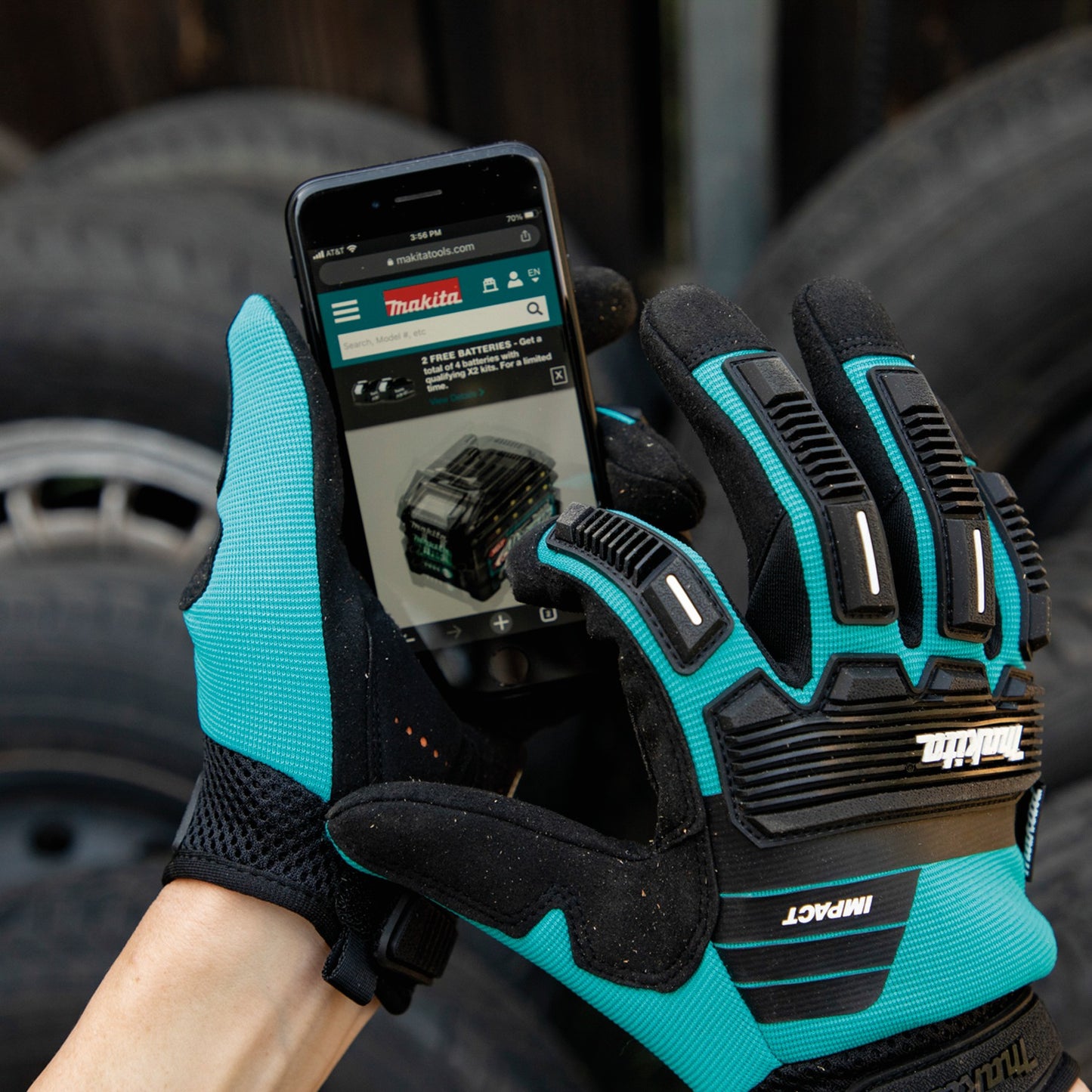 Makita T-04260 Advanced Impact Demolition Gloves (X‑Large)