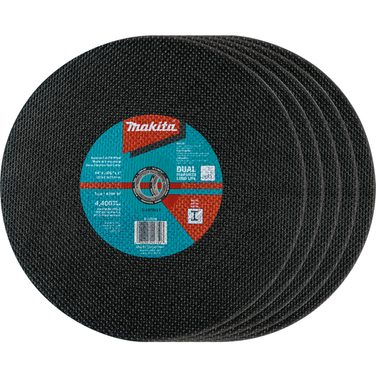 Makita B-57598-5 14" x 3/32" x 1" Abrasive Cut‑Off Wheel, 5/pk