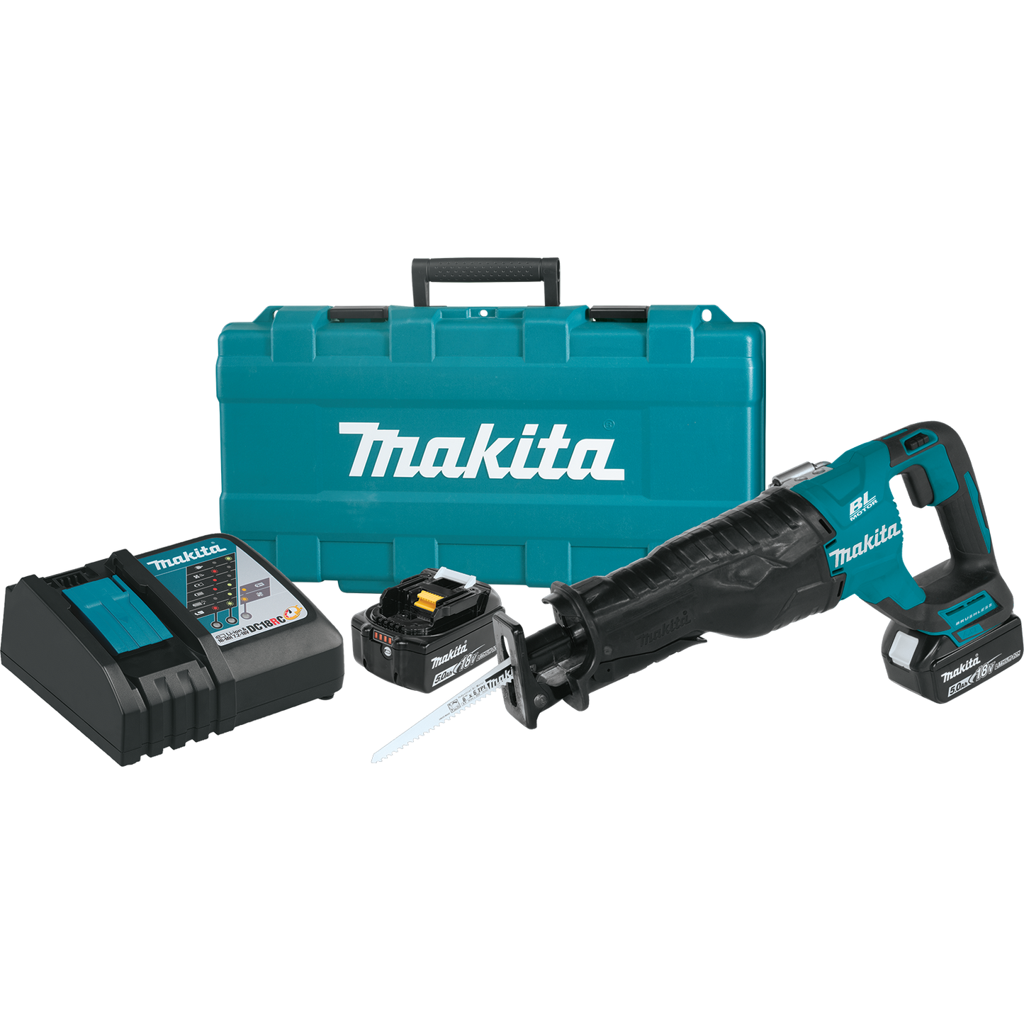 Makita XRJ05T 18V LXT® Lithium‑Ion Brushless Cordless Recipro Saw Kit (5.0Ah)