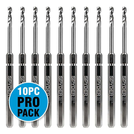 Spyder 600645-10 Spyder 10-Pack Hex 10 1/4-In X 7-1/8-In High-Speed Steel Hole Saw Pilot Bit