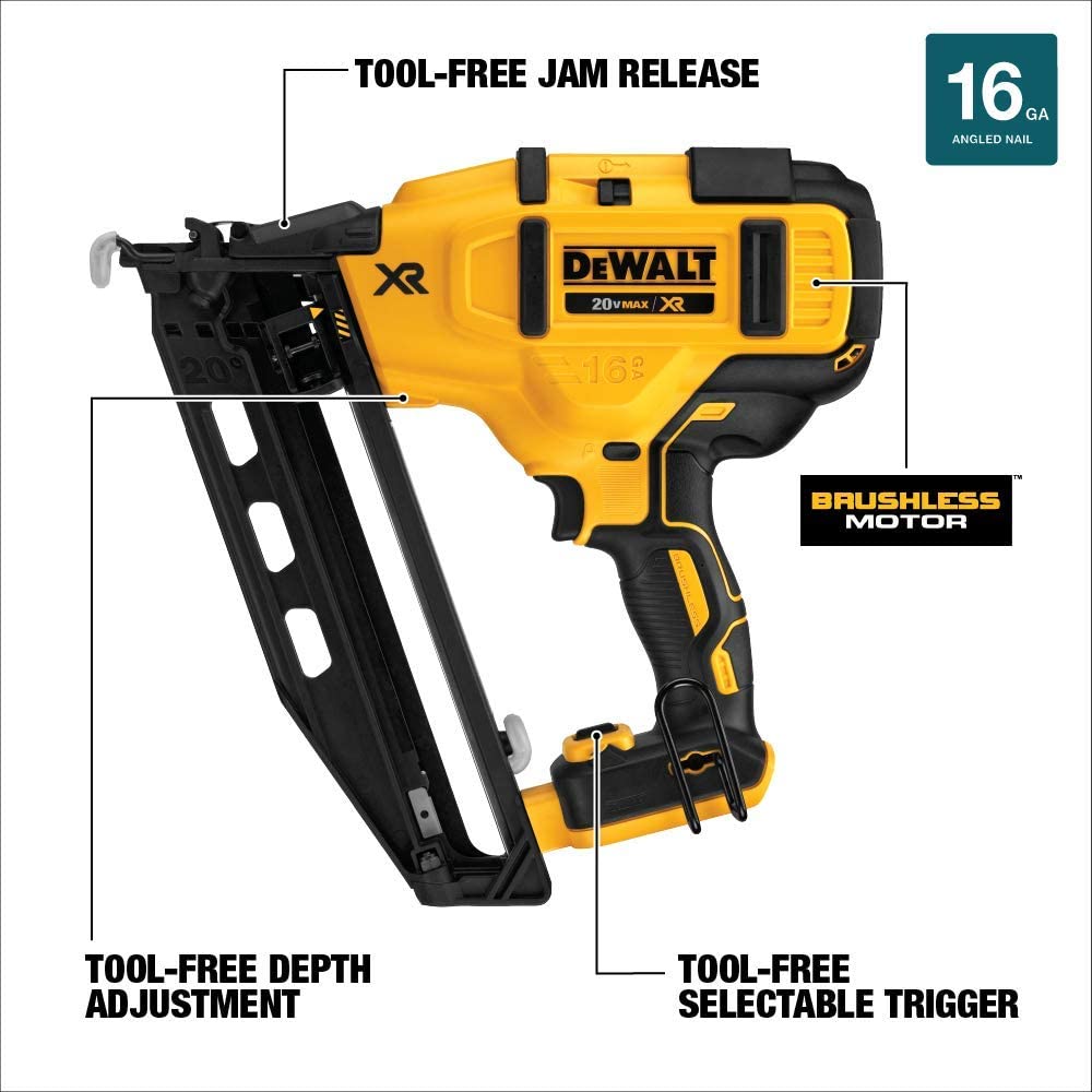 Dewalt DCN660B 20V Max* Xr® 16 Ga Cordless Angled Finish Nailer - Tool Only