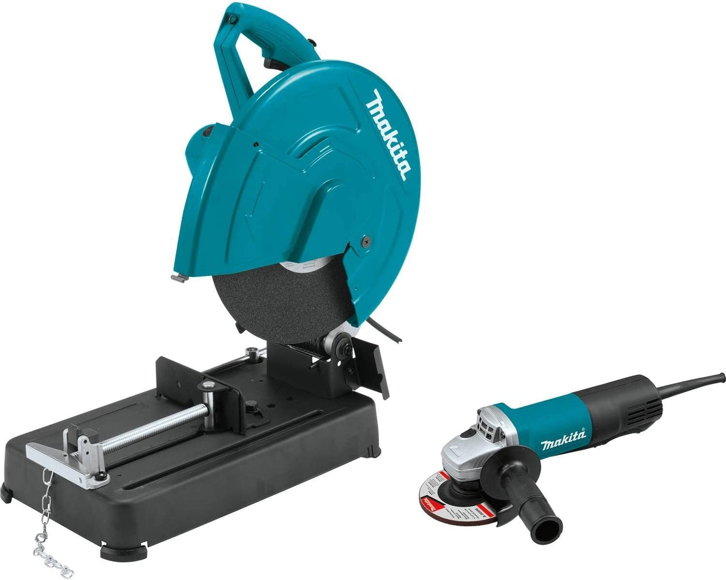 Makita LW1401X2 14" Cut‑Off Saw with 4‑1/2" Paddle Switch Angle Grinder