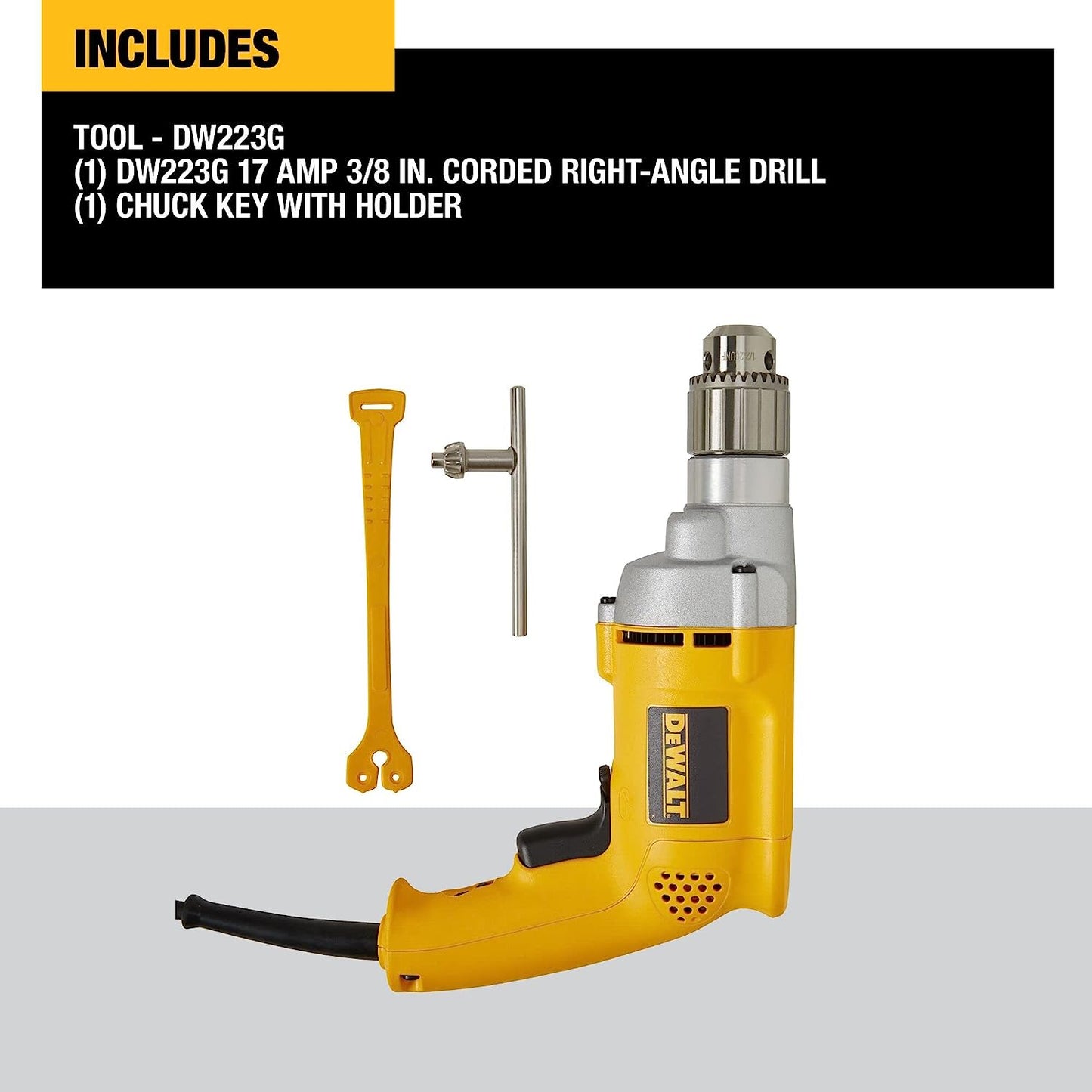 Dewalt DW223G 3/8" Vsr Heavy Duty Drill 0-1200Rpm-3