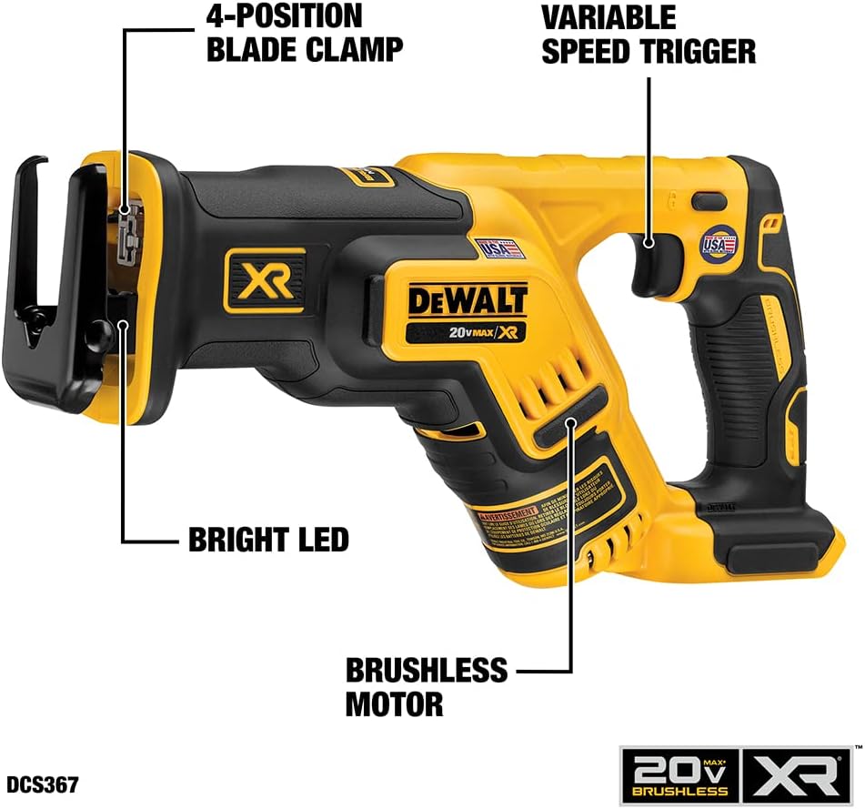 Dewalt DCK294P2 20V Max* Cordless Brushless Xr® Hammer Drill And Reciprocating Saw Combo Kit (5.0Ah)