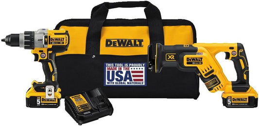 Dewalt DCK294P2 20V Max* Cordless Brushless Xr® Hammer Drill And Reciprocating Saw Combo Kit (5.0Ah)