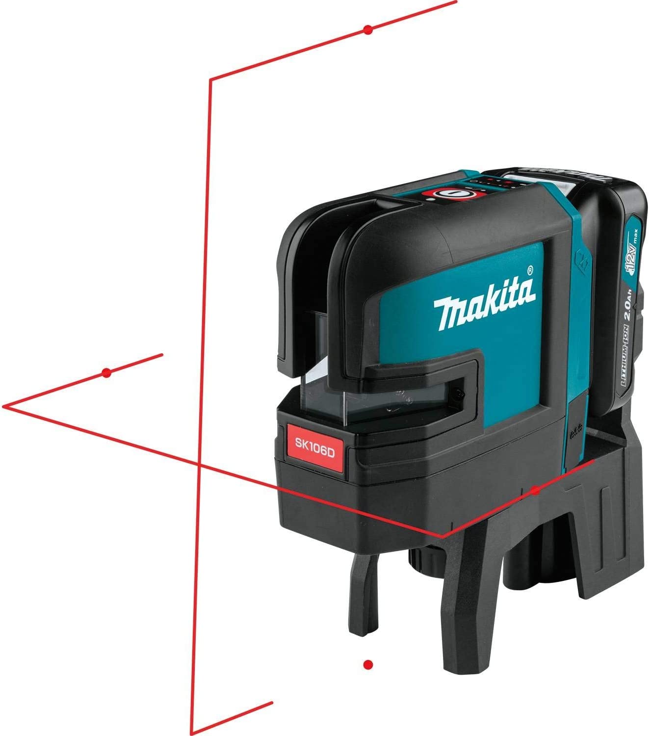 Makita SK106DNAX 12V max CXT® Lithium‑Ion Cordless Self‑Leveling Cross‑Line/4‑Point Red Beam Laser Kit (2.0Ah)