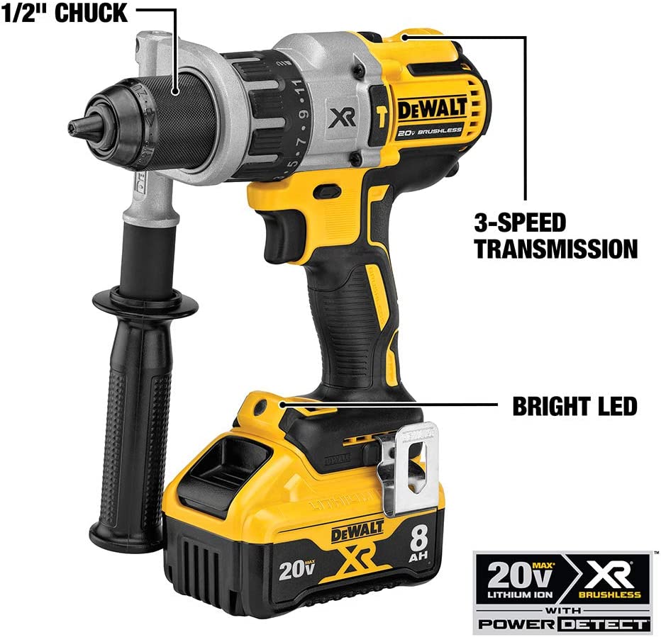 Dewalt DCK299D1W1 20V Max* Xr® Hammer Drill/Driver With Power Detect Tool Technology & Impact Driver Kit