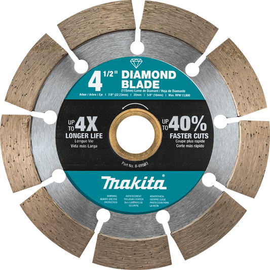 Makita B-69593 4‑1/2" Diamond Blade, Segmented, General Purpose
