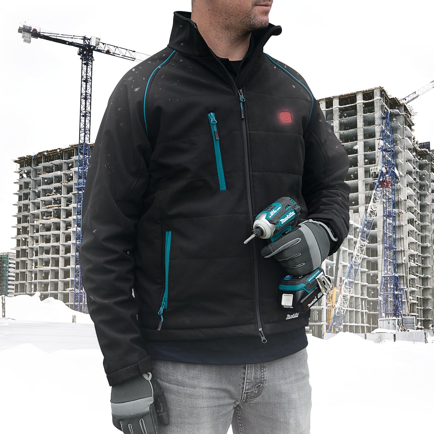 Makita DCJ205Z2XL 18V LXT® Lithium‑Ion Cordless Heated Jacket, Jacket Only (Black, 2XL)