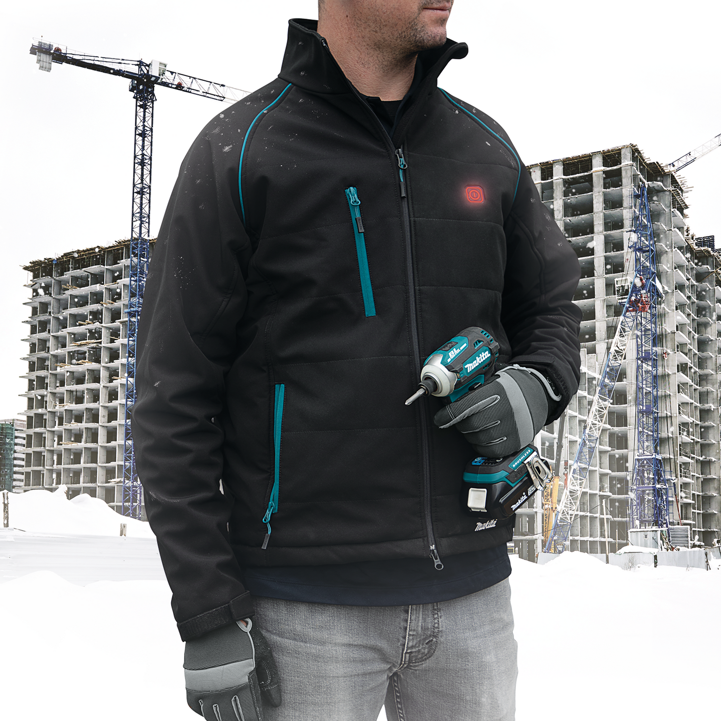 Makita DCJ205ZXL 18V LXT® Lithium‑Ion Cordless Heated Jacket, Jacket Only (Black, XL)