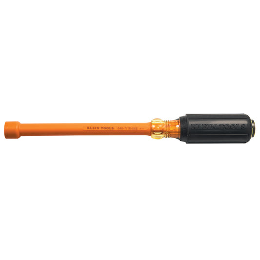 Klein Tools 646-7/16-INS 7/16-Inch Insulated Nut Driver 6-Inch Hollow Shaft