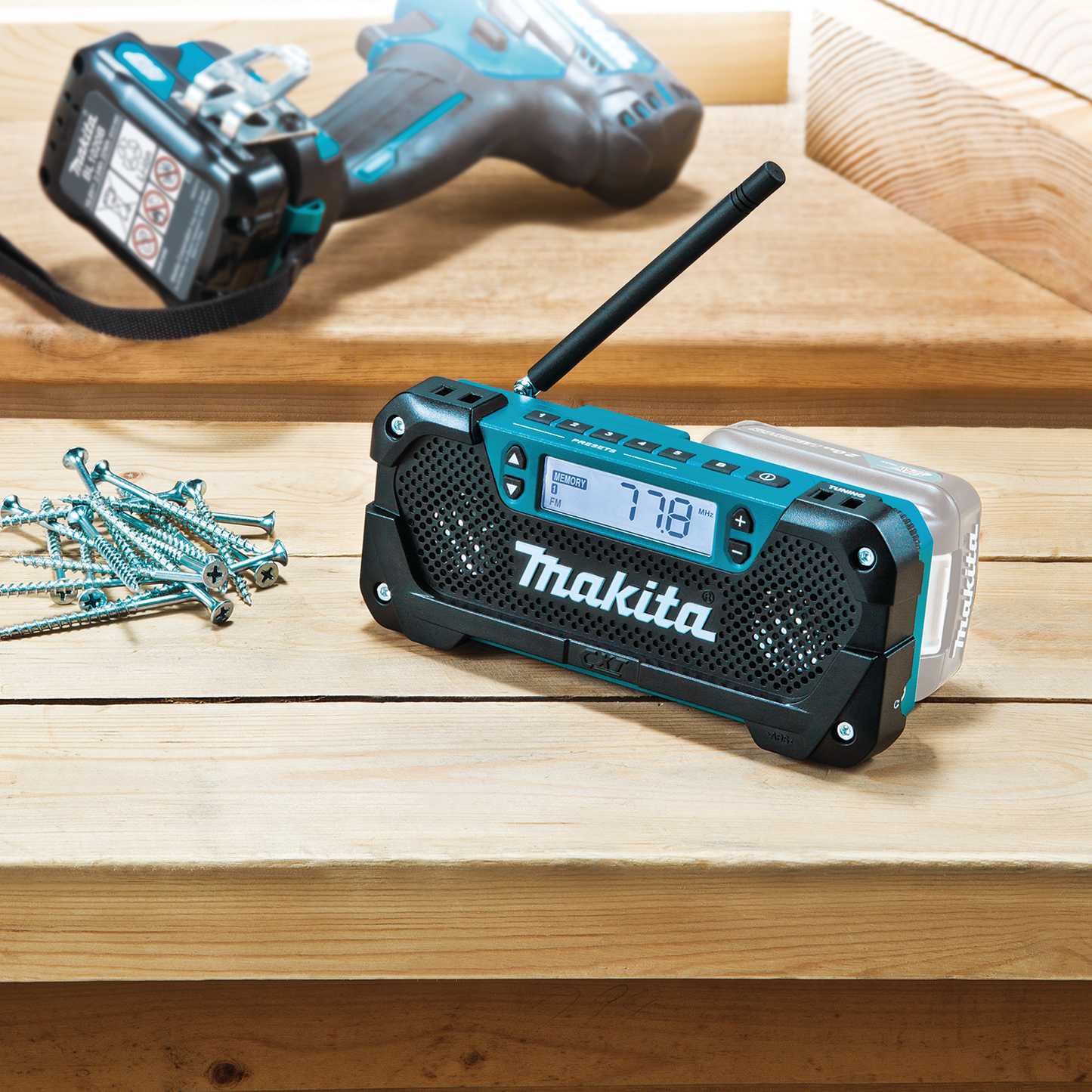 Makita RM02 12V Max Cxt® Lithiumion Cordless Compact Job Site Radio, Tool Only