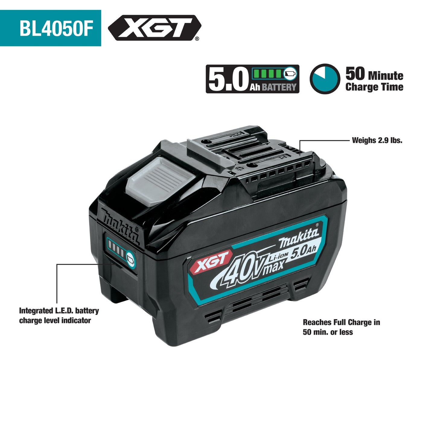 Makita BL4050F 40V max XGT® 5.0Ah Battery