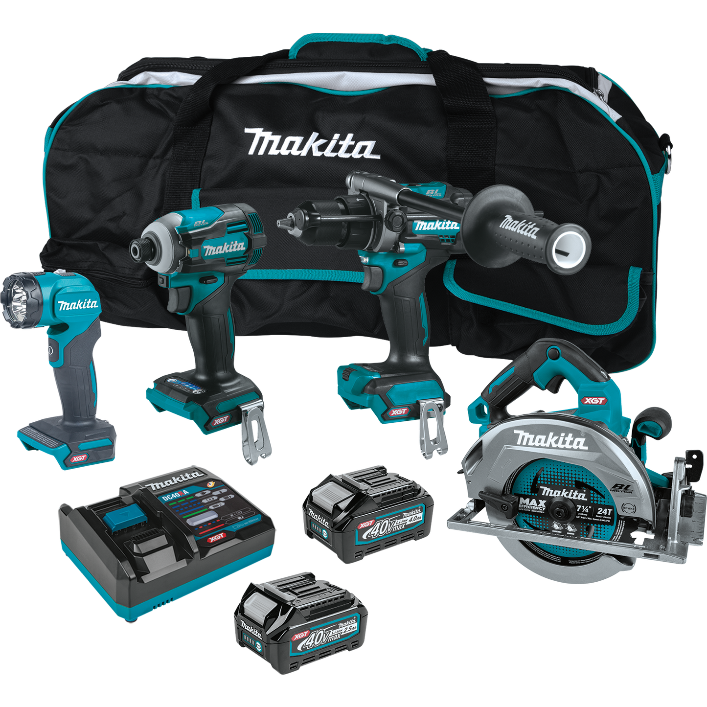 Makita GT400M1D1 40V max XGT® Brushless Cordless 4‑Pc. Combo Kit (2.5Ah/4.0Ah)