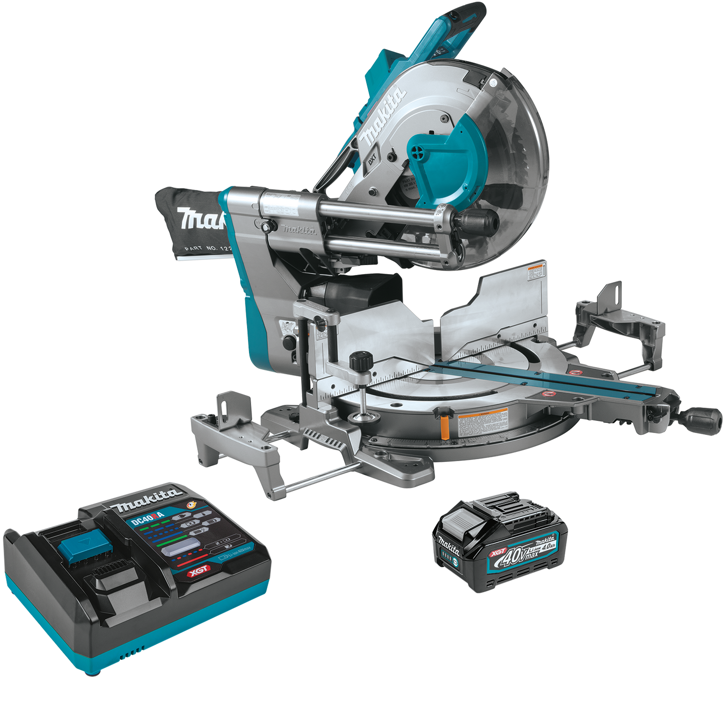 Makita GSL04M1 40V max XGT® Brushless Cordless 12" Dual‑Bevel Sliding Compound Miter Saw Kit, AWS® Capable (4.0Ah)