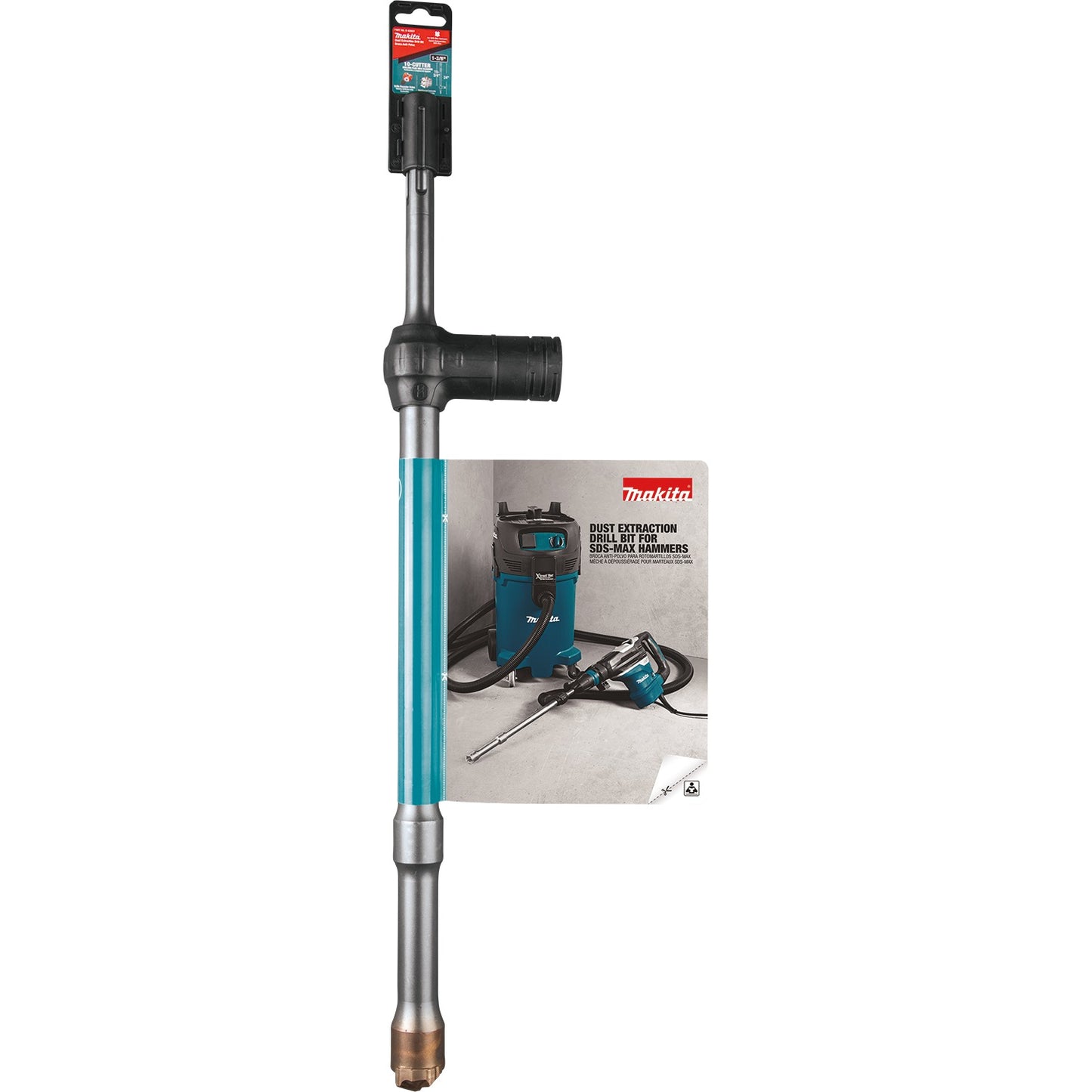 Makita B-63937 1‑3/8" x 24" SDS‑Max Dust Extraction Drill Bit