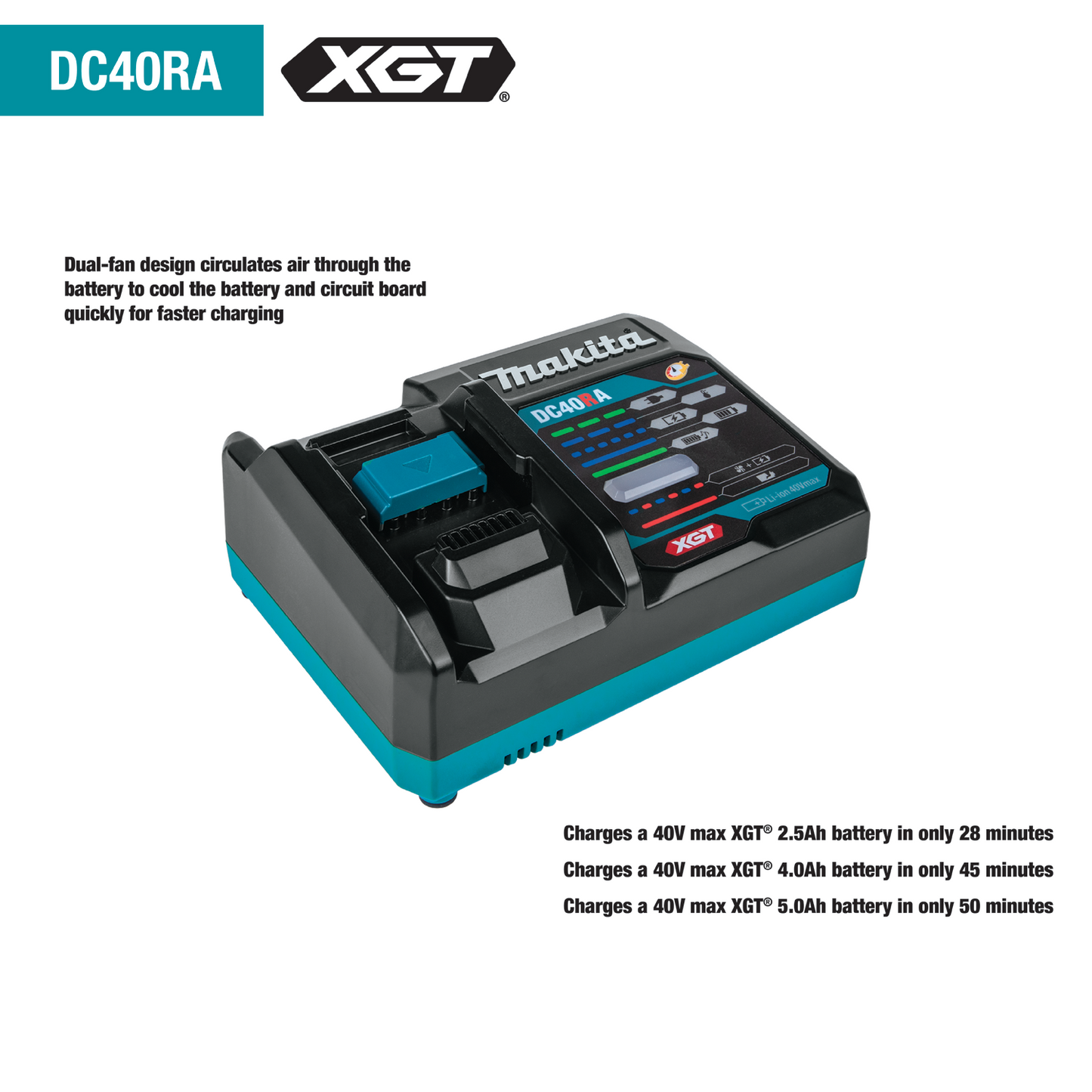 Makita GMH01M1 40V max XGT® Brushless Cordless 15 lb. SDS‑MAX AVT® Demolition Hammer Kit, AWS® Capable (4.0Ah)