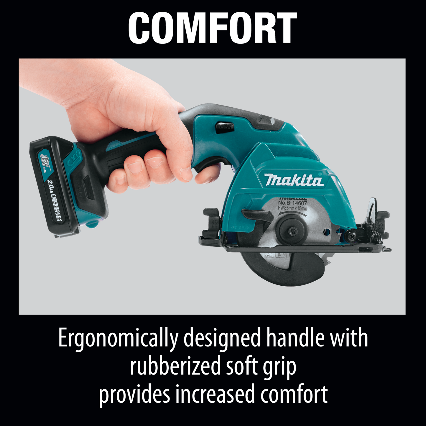 Makita SH02R1 12V max CXT® Lithium‑Ion Cordless 3‑3/8" Circular Saw Kit (2.0Ah)