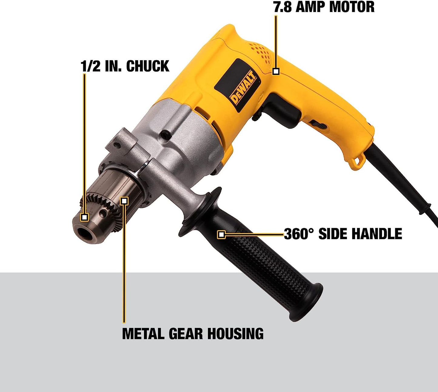 Dewalt DW245 1/2" 600Rpm 7.8Amp H.D.Drill