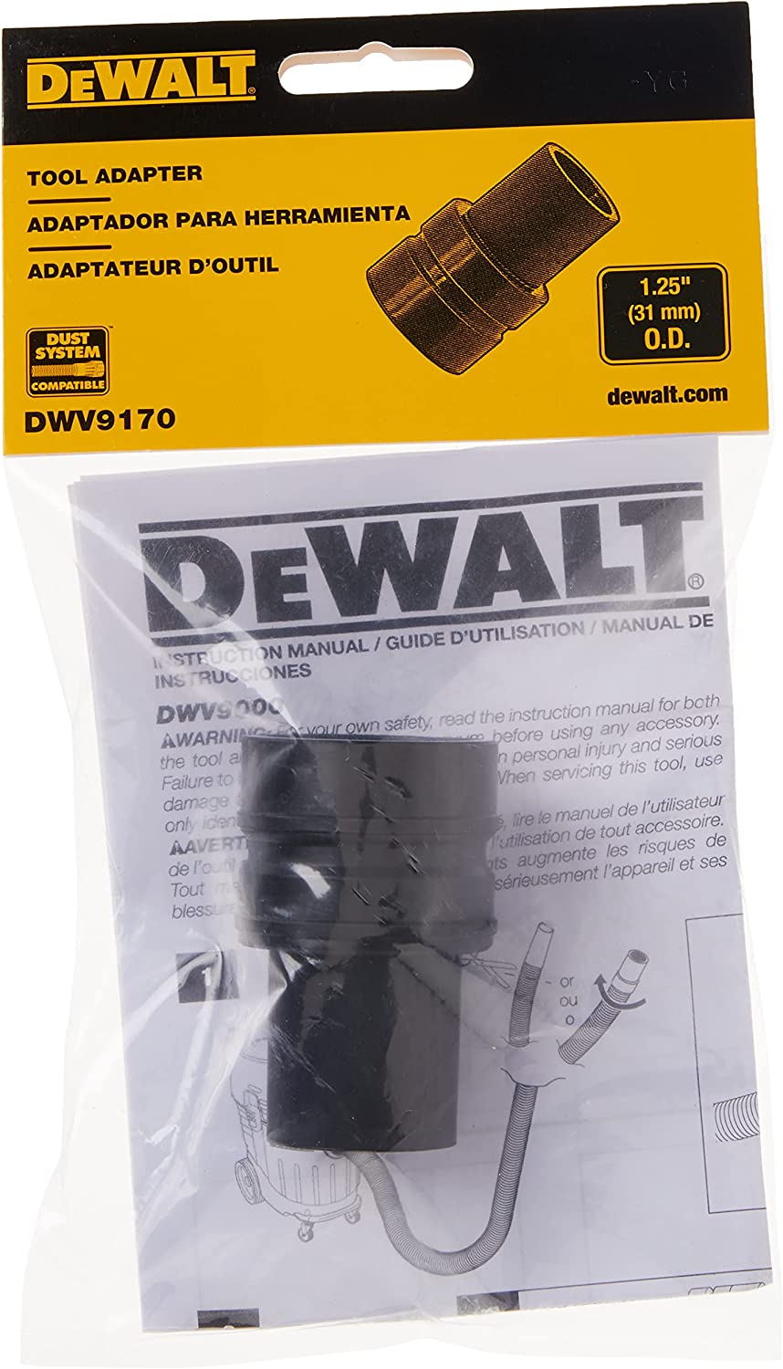 Dewalt DWV9170 1.25" Adapter For Dust Extractors