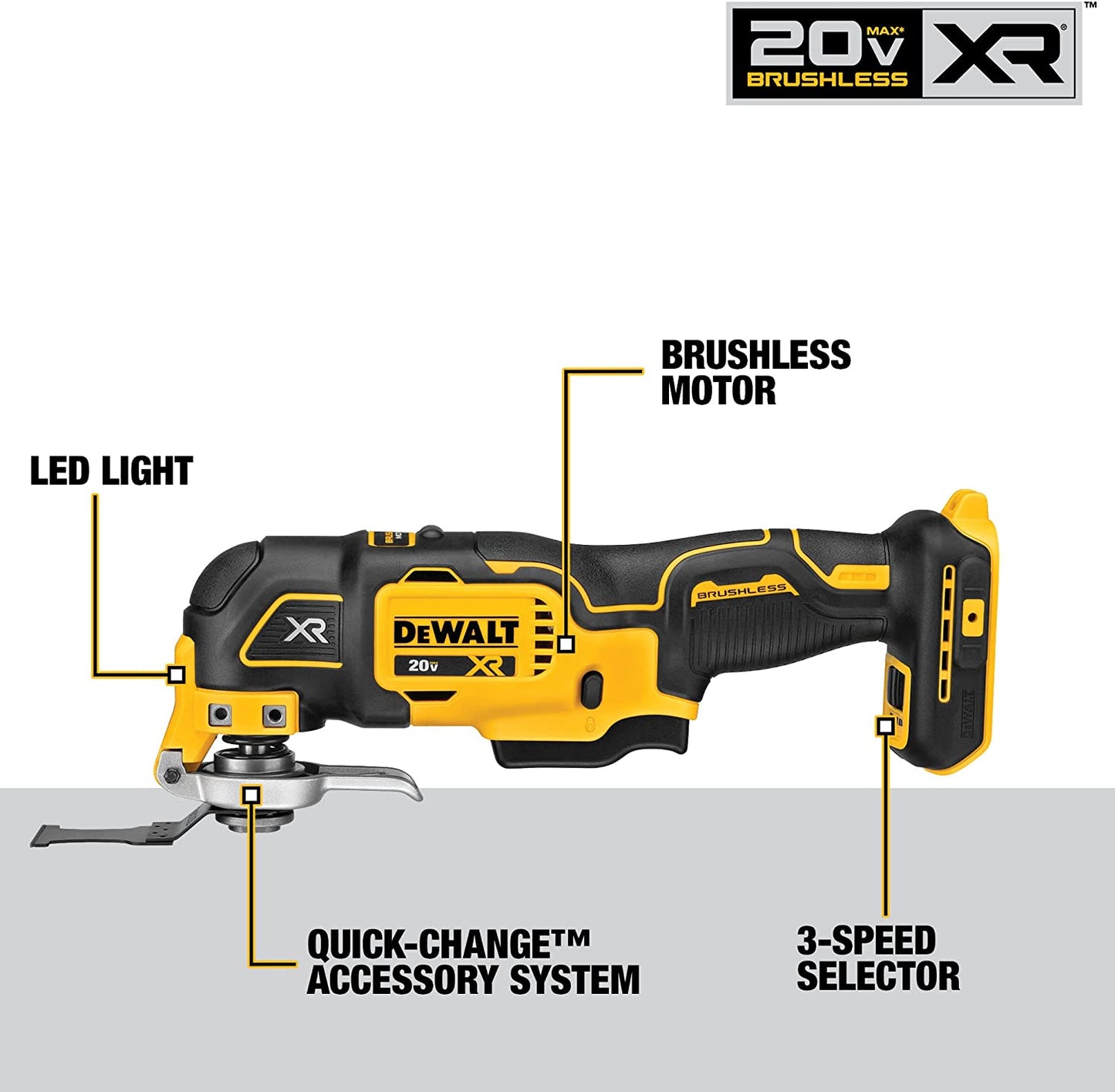 Dewalt DCS356B 20V Max* Xr® Brushless Cordless 3-Speed Oscillating Multi-Tool (Tool Only)