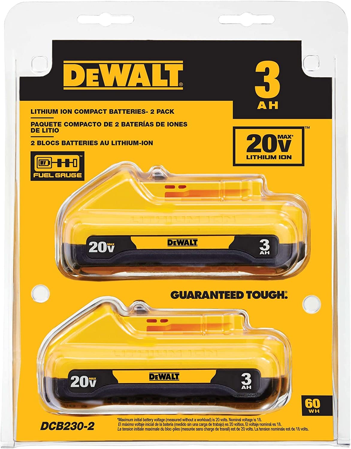 Dewalt DCB230-2 20V Max* Compact 3Ah Battery 2-Pack