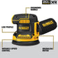 Dewalt DCW210B 20V Max* Xr® 5 In Brushless Cordless Variable-Speed Random Orbital Sander (Tool Only)