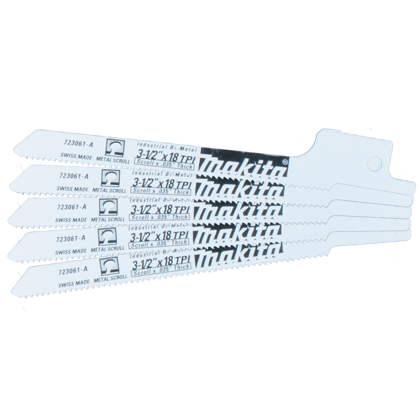 Makita 723061-A-5 3‑1/2" Metal Cutting Recipro Saw Blade, 18TPI, 5/pk