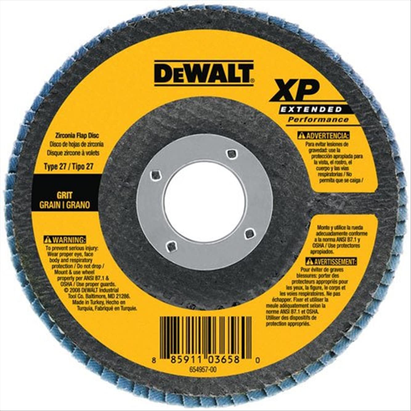 Dewalt DW8252 4-1/2" X 7/8" Z80 T27 Xpflap Disc