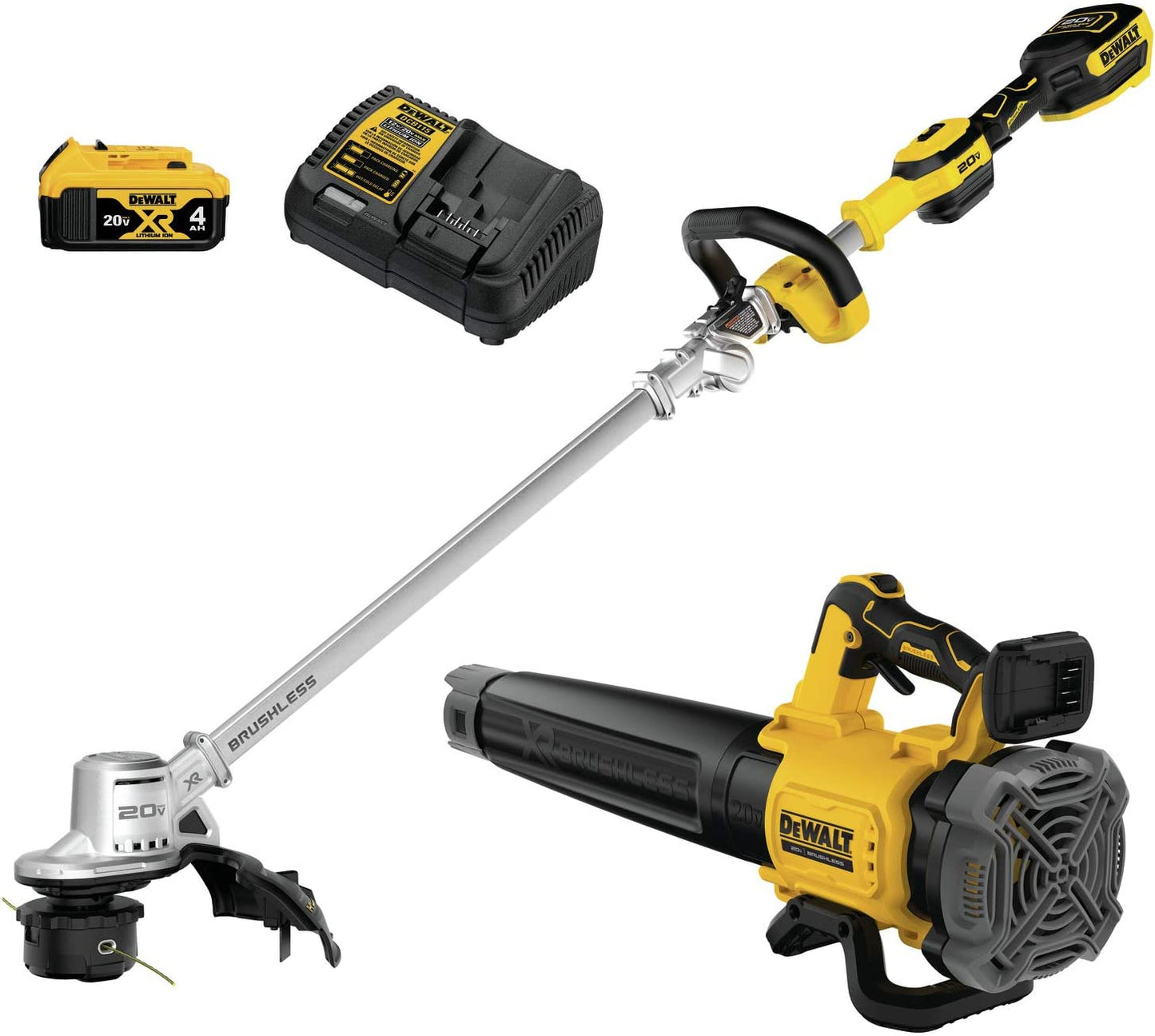 Dewalt DCKO222M1 20V Max* Xr® Brushless 14 In Cordless Folding String Trimmer And Handheld Blower Combo Kit