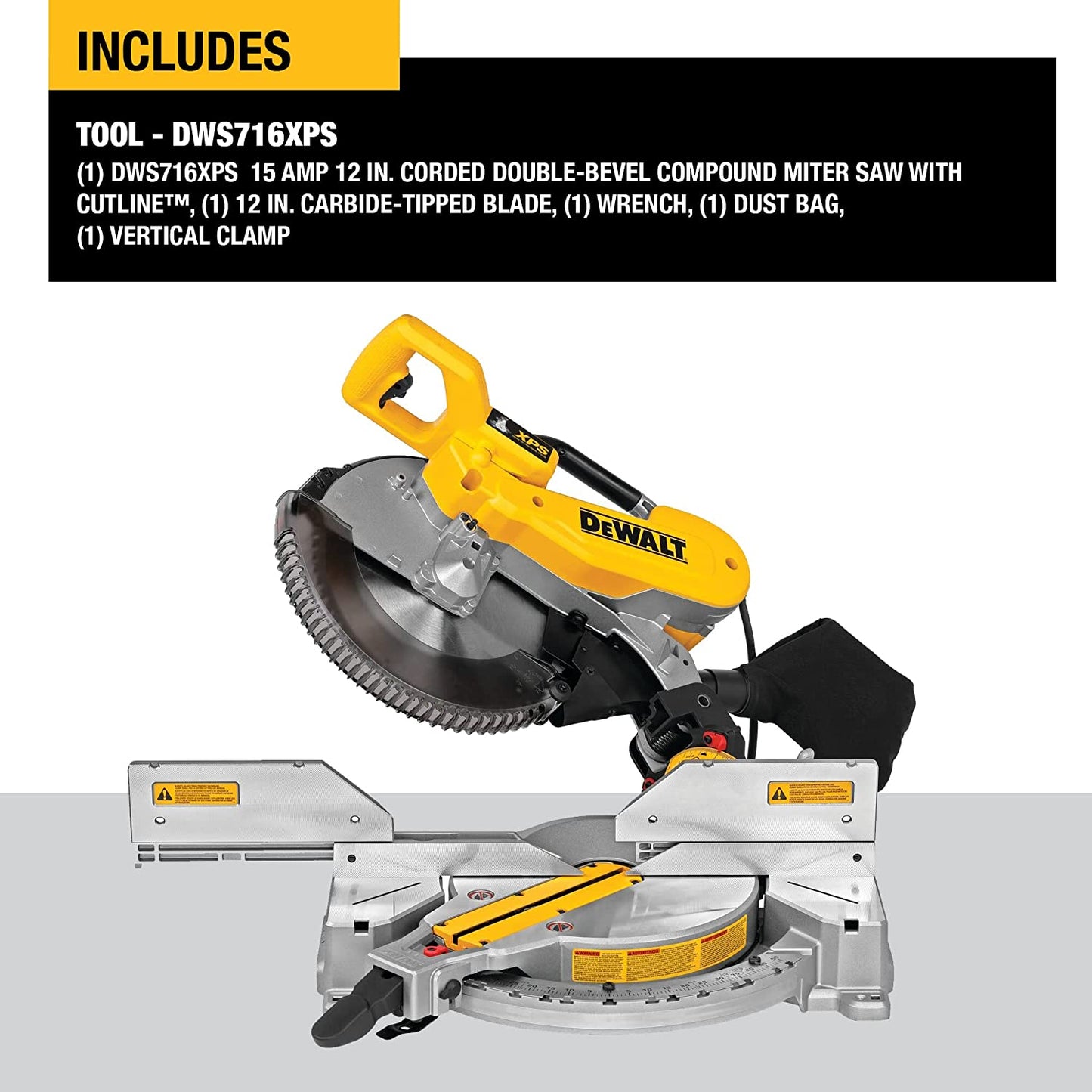 Dewalt DWS716XPS 15 Amp 12 In. Electric Double-Bevel Compound Miter Saw With Cutline