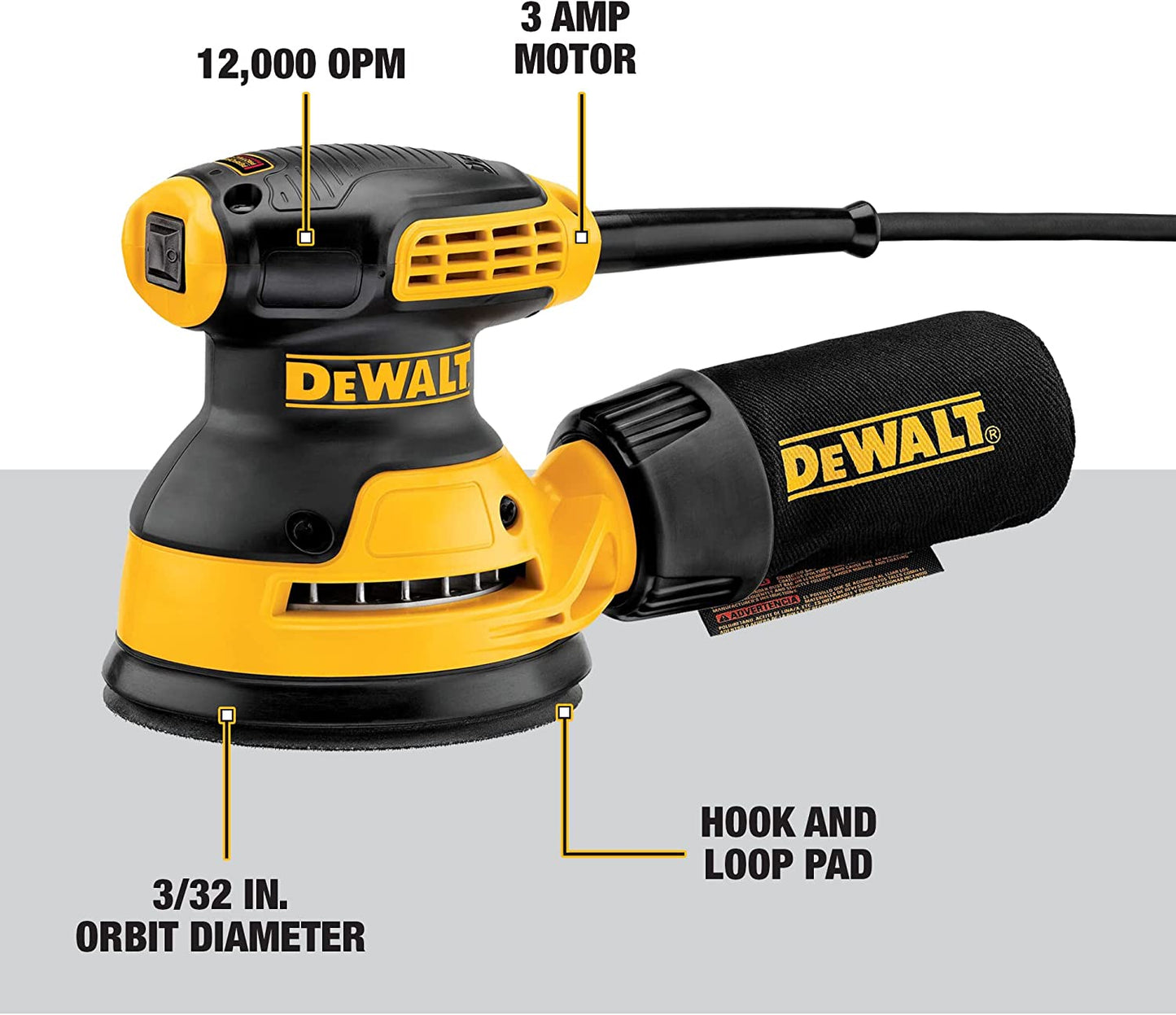 Dewalt DWE6421K 5 In. Single Speed Random Orbit Sander Kit - H&L Pad