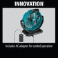Makita CF100DZ 12V max CXT® Lithium‑Ion Cordless/Corded 7‑1/8" Fan, Tool Only
