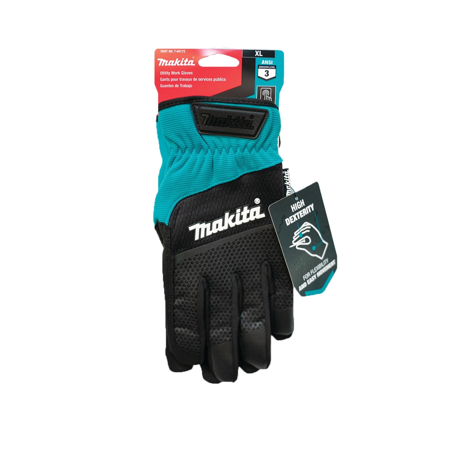 Makita T-04173 Open Cuff Flexible Protection Utility Work Gloves (X‑Large)