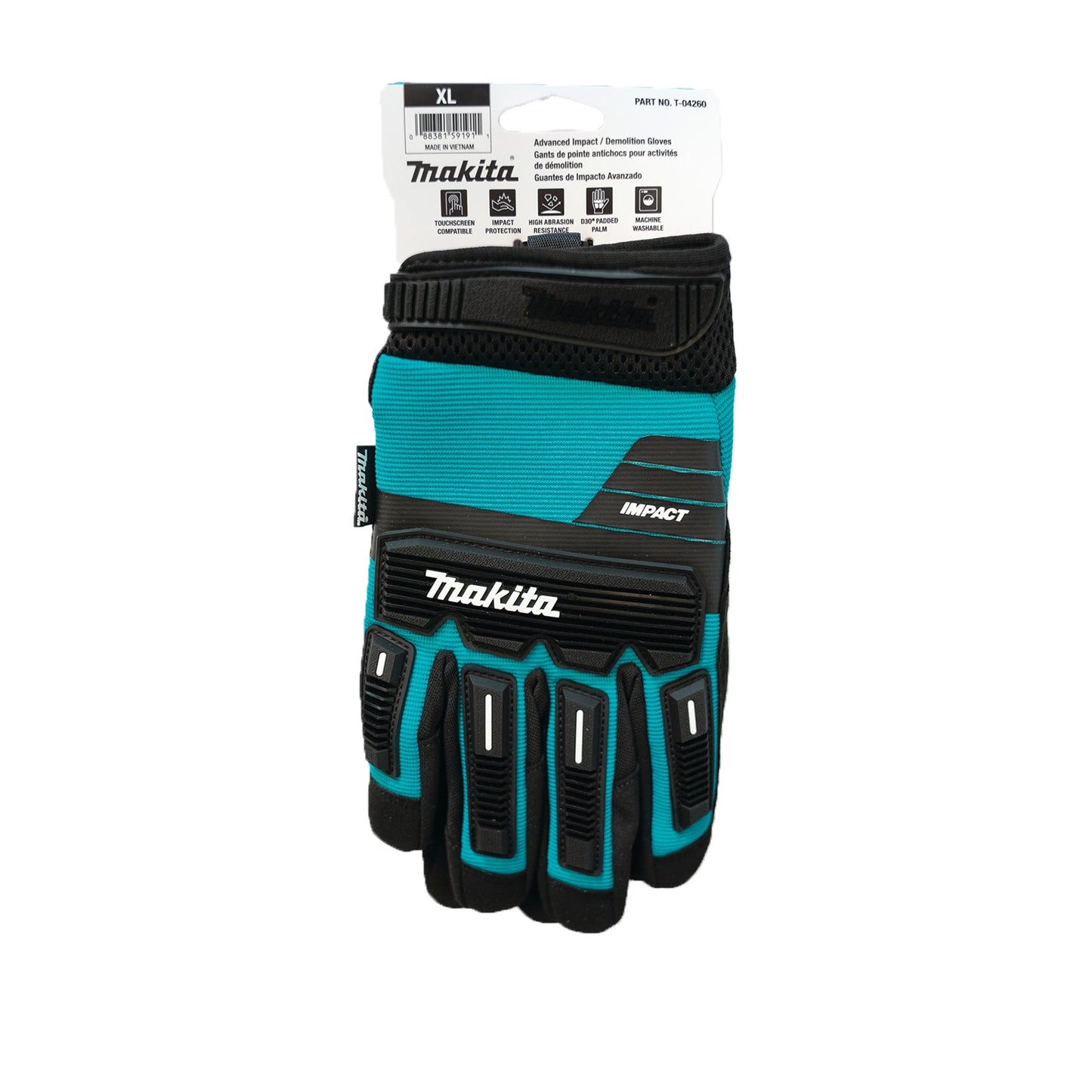 Makita T-04260 Advanced Impact Demolition Gloves (X‑Large)