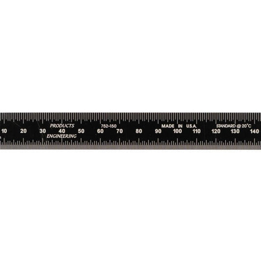 PEC Tools 752-150EZ 150mm Rigid Black Chrome Rule