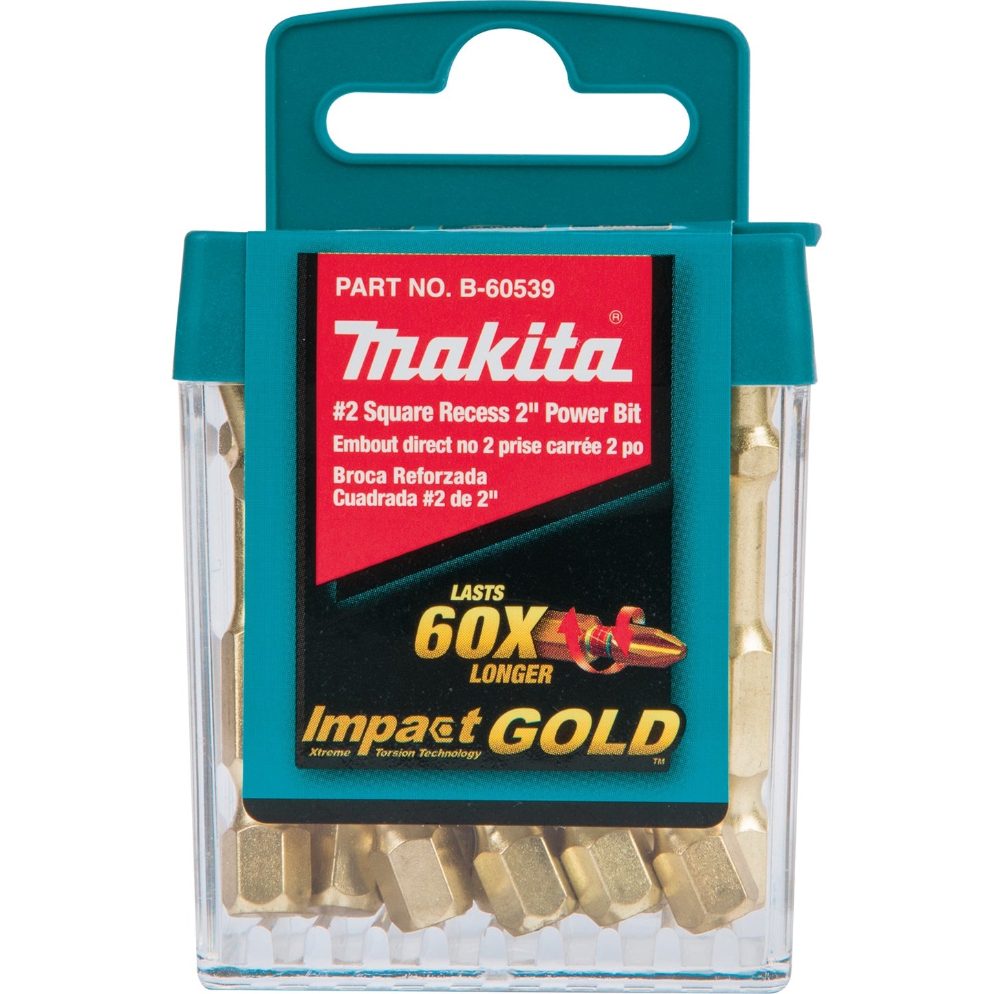 Makita B-60539 Impact GOLD® #2 Square Recess 2″ Power Bit, 15/pk